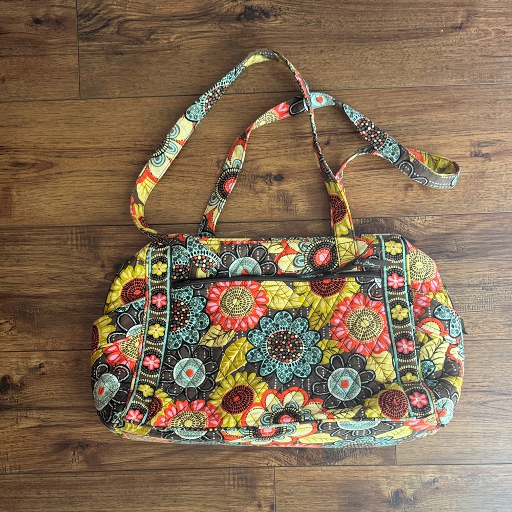 Vera Bradley Yellow and Red Floral Shoulder/Diaper Bag